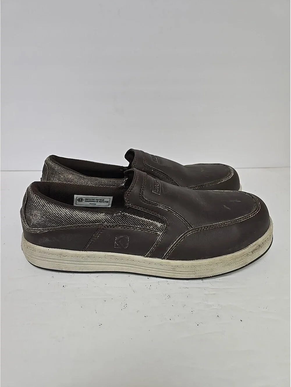 DAKOTA Men's Slip-On Street Sport STSP Safety Work Shoes 3819 Brown Leather 12M